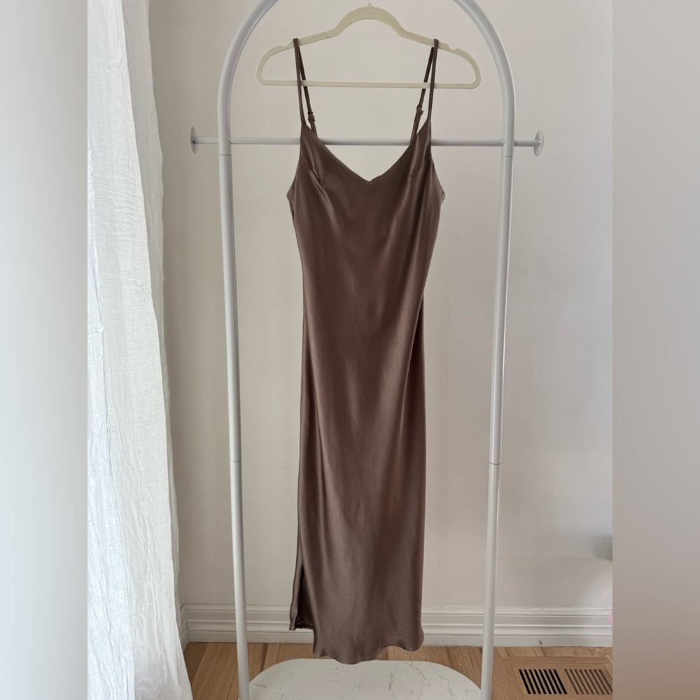 OAK + FORT Brown Slip Dress
